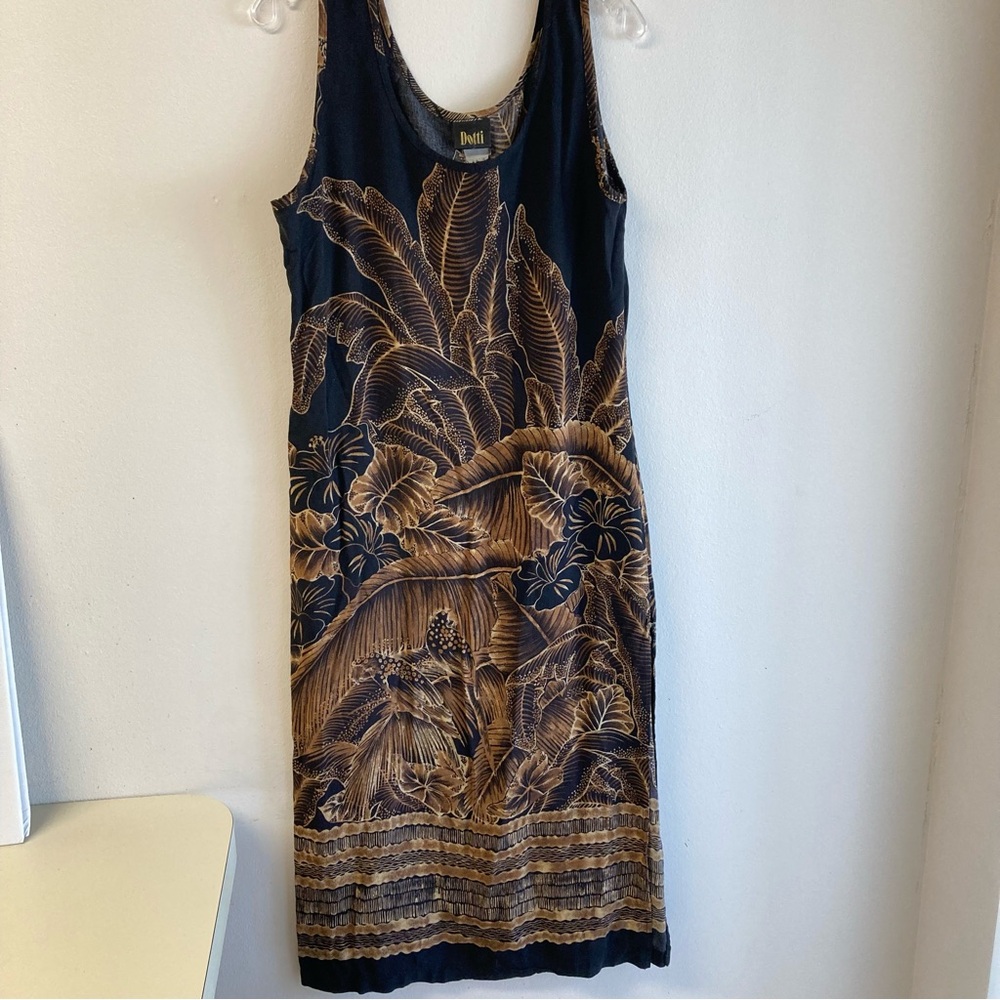 Black and Brown Tropical Sun Dress